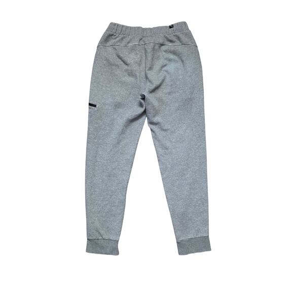 Puma Fleece Joggers Men’s Small Gray Sweatpants Zip Pocket Athletic Pants - Picture 6 of 7